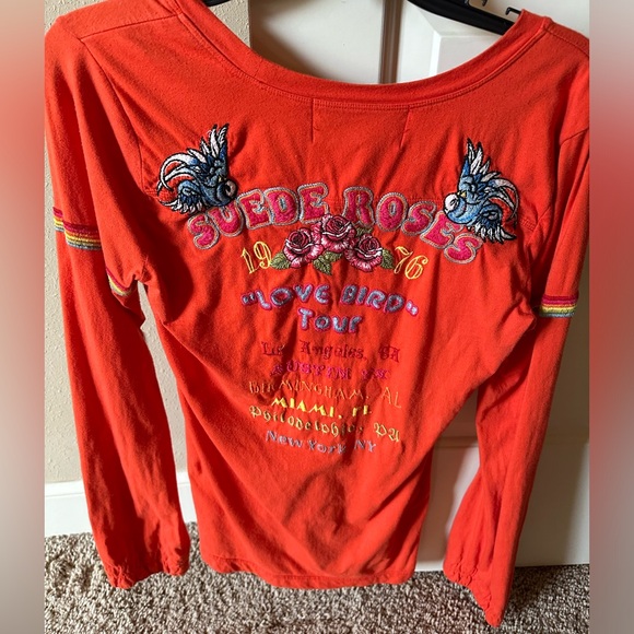 Johnny Was Red Embroidered Long Sleeve Top - Picture 7 of 8